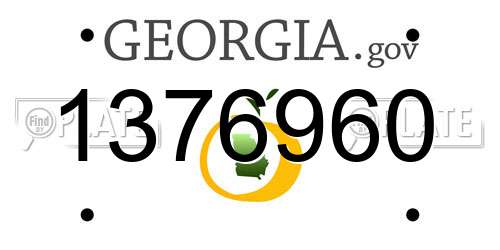 1376960 Georgia License Plate