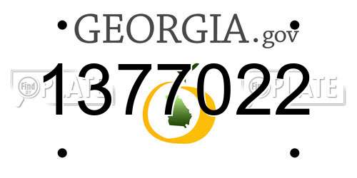 1377022 Georgia License Plate