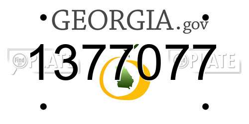 1377077 Georgia License Plate