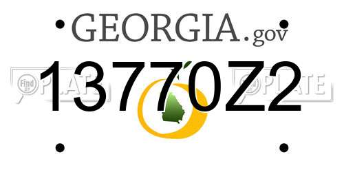 13770Z2 Georgia License Plate