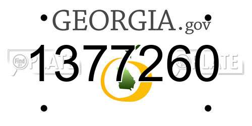 1377260 Georgia License Plate