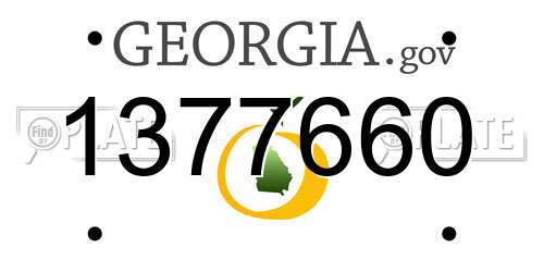 1377660 Georgia License Plate