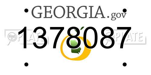 1378087 Georgia License Plate