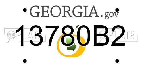 13780B2 Georgia License Plate