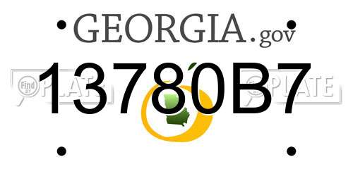 13780B7 Georgia License Plate
