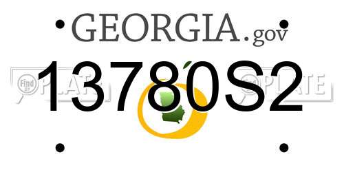 13780S2 Georgia License Plate