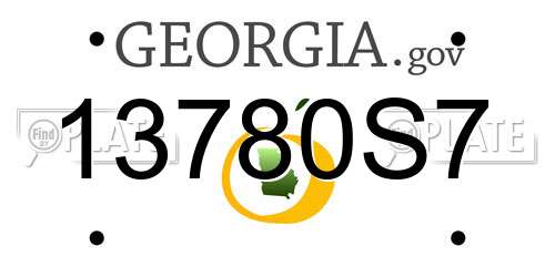 13780S7 Georgia License Plate