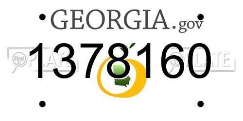 1378160 Georgia License Plate