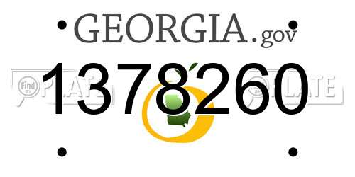 1378260 Georgia License Plate