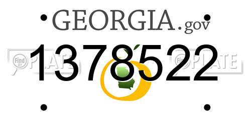 1378522 Georgia License Plate