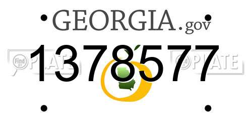 1378577 Georgia License Plate