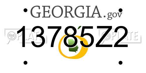 13785Z2 Georgia License Plate