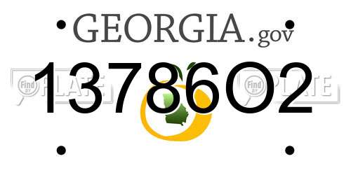 13786O2 Georgia License Plate