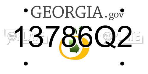 13786Q2 Georgia License Plate