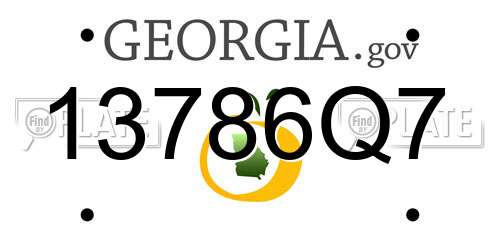 13786Q7 Georgia License Plate
