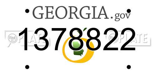 1378822 Georgia License Plate