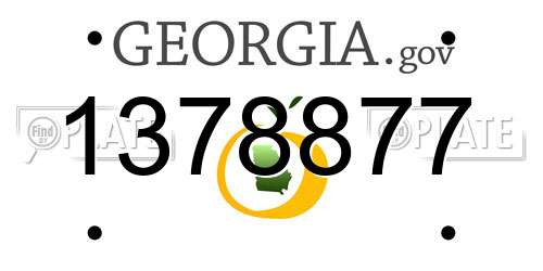1378877 Georgia License Plate