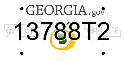 13788T2 Georgia License Plate