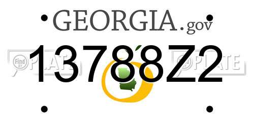 13788Z2 Georgia License Plate