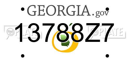 13788Z7 Georgia License Plate