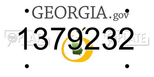 1379232 Georgia License Plate