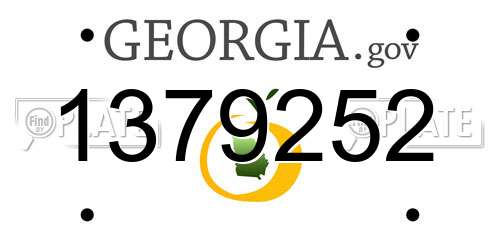 1379252 Georgia License Plate