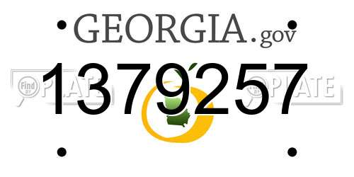 1379257 Georgia License Plate