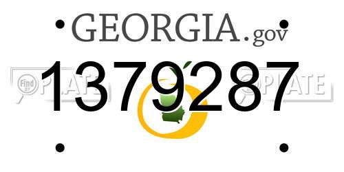 1379287 Georgia License Plate