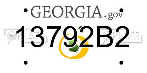 13792B2 Georgia License Plate