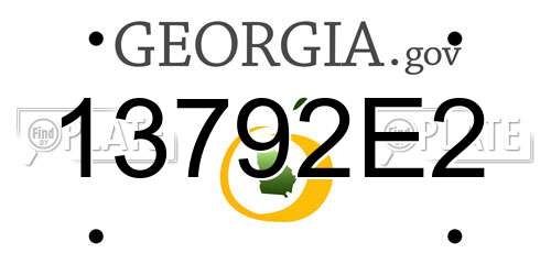 13792E2 Georgia License Plate