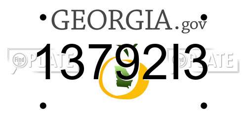 13792I3 Georgia License Plate