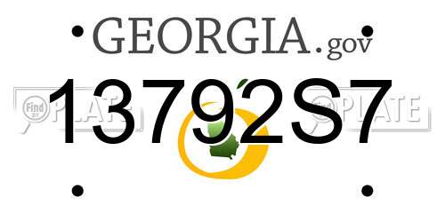 13792S7 Georgia License Plate
