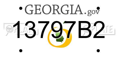 13797B2 Georgia License Plate