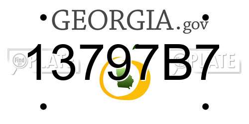 13797B7 Georgia License Plate