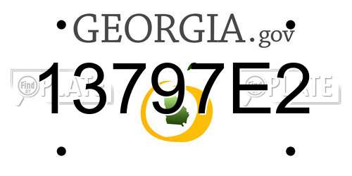 13797E2 Georgia License Plate