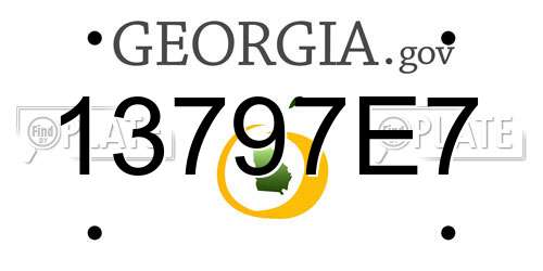 13797E7 Georgia License Plate