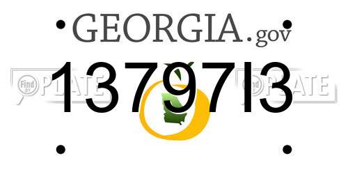 13797I3 Georgia License Plate