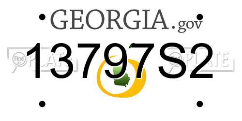13797S2 Georgia License Plate