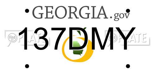 137DMY Georgia License Plate
