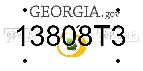 13808T3 Georgia License Plate