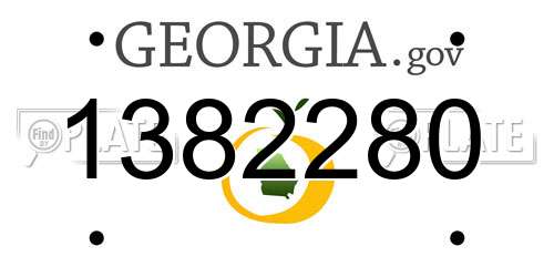 1382280 Georgia License Plate