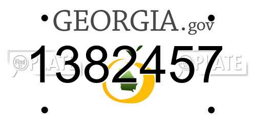 1382457 Georgia License Plate