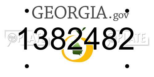 1382482 Georgia License Plate