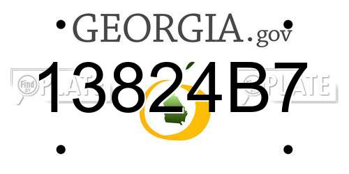 13824B7 Georgia License Plate