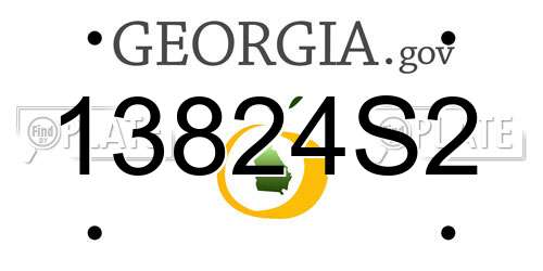13824S2 Georgia License Plate