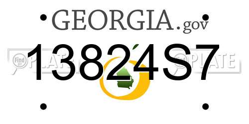 13824S7 Georgia License Plate
