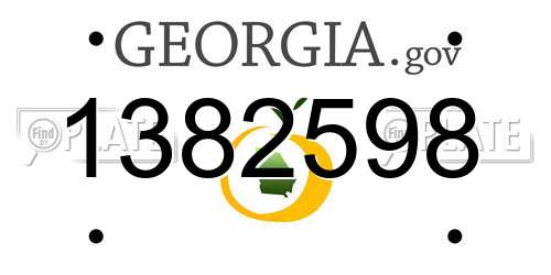1382598 Georgia License Plate