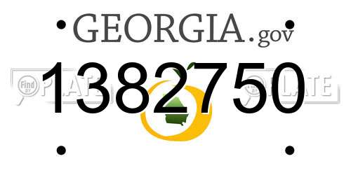 1382750 Georgia License Plate