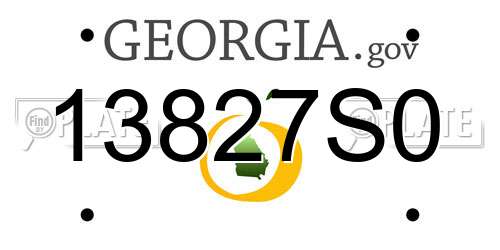13827S0 Georgia License Plate
