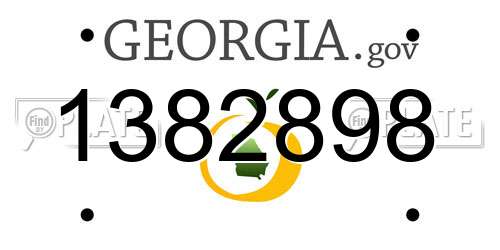 1382898 Georgia License Plate